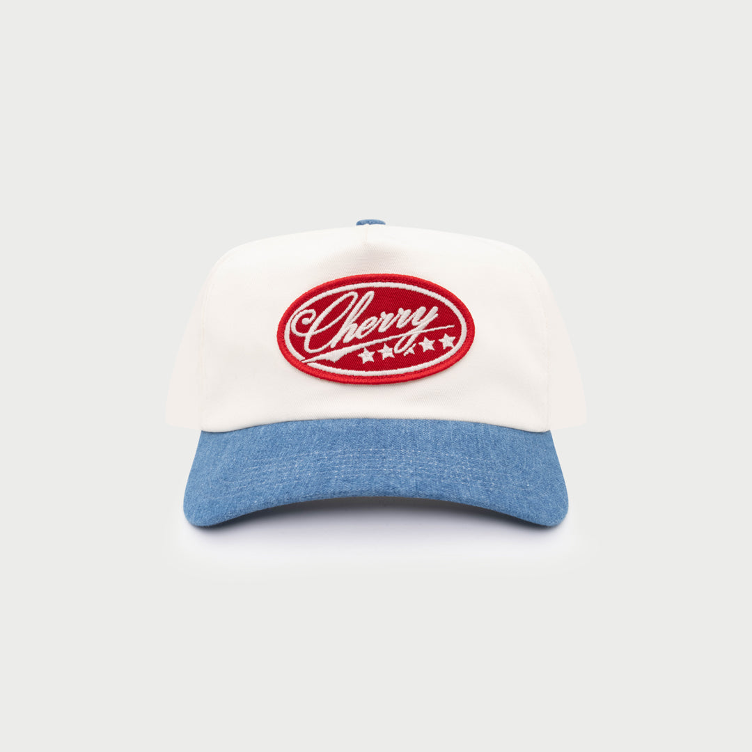 Five Star 5 Panel Hat (White/Denim)