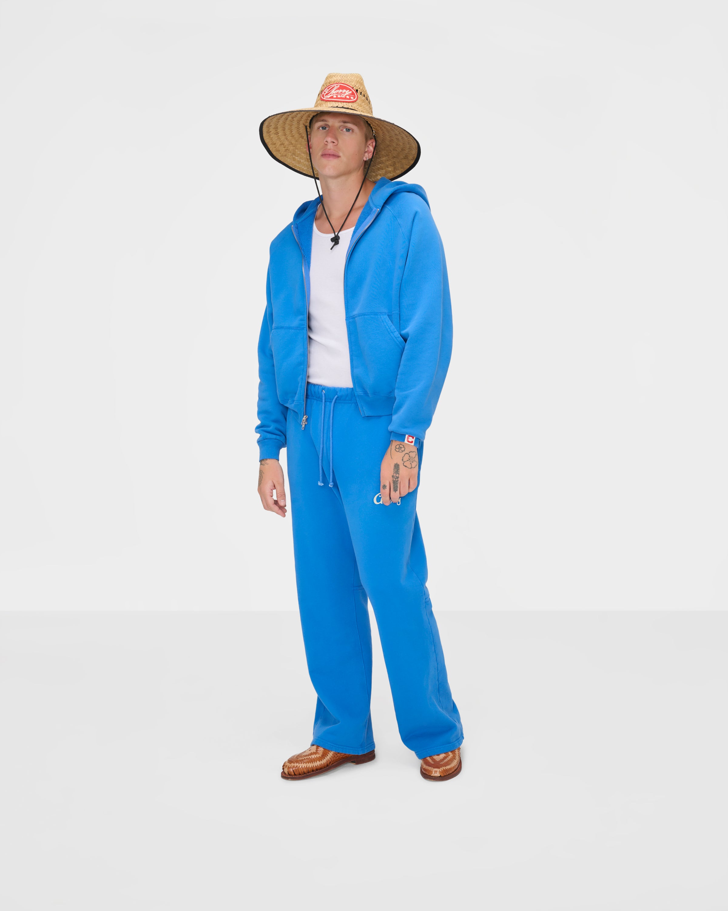 Raglan Zip Up Hoodie (River Blue)