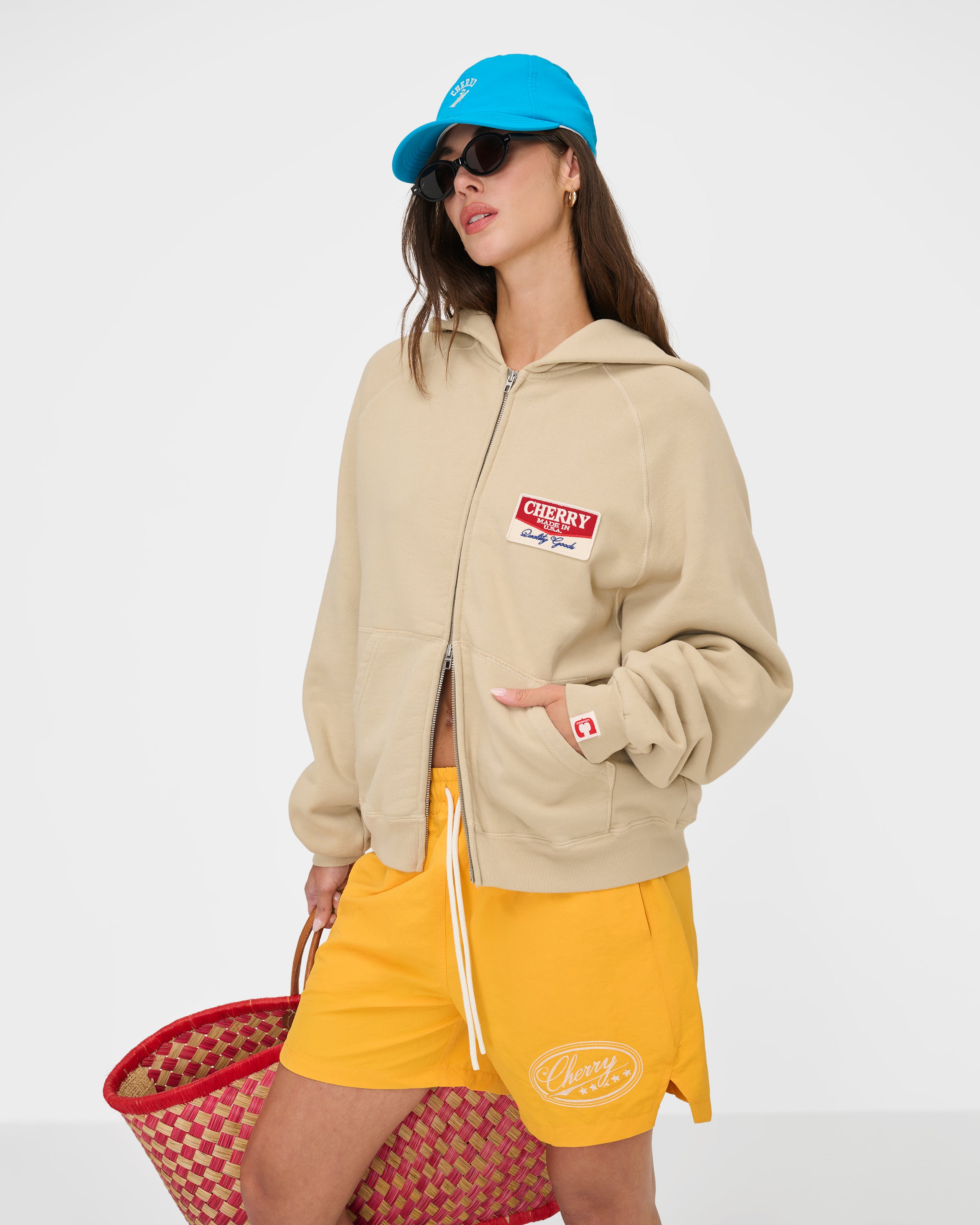 Desert Gecko Zip Up Hoodie (Sand)